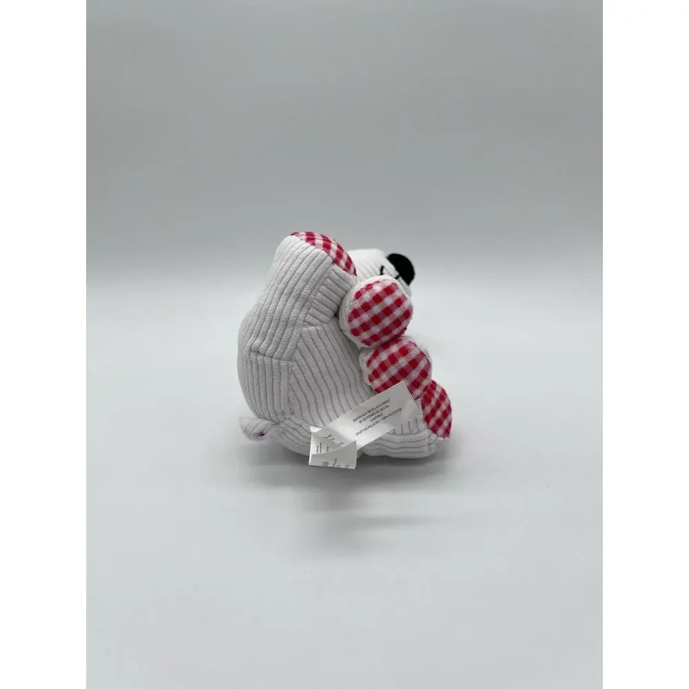 Make Believe Ideas 2021 White Plush Bear Ribbed Red Gingham Plaid 6